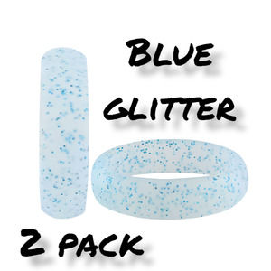 Blue Glitter Silicone Rings 2 Pack